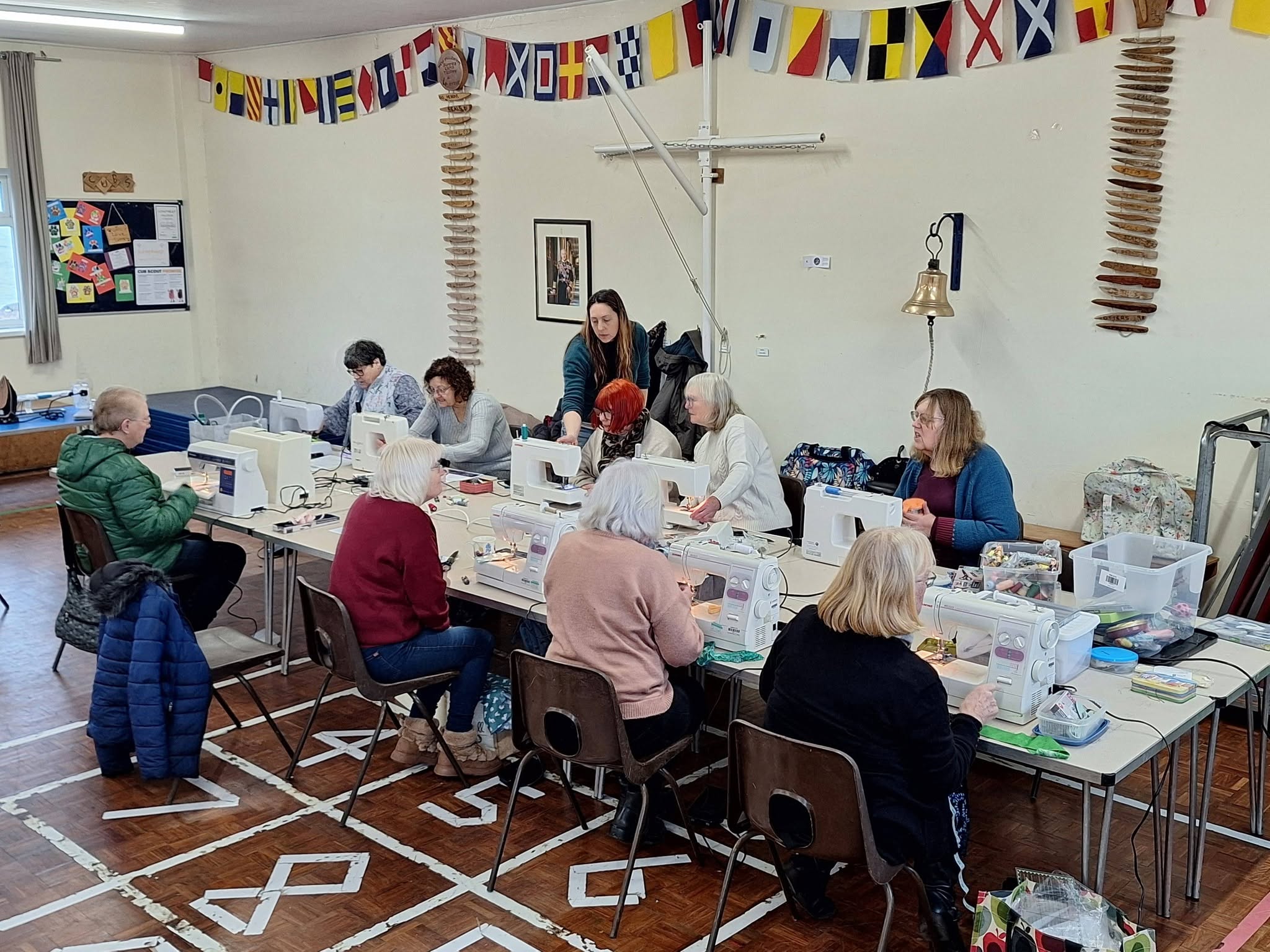 A group crafting together