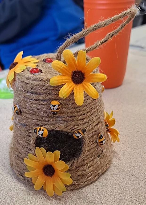 A handmade craft made by members of the Thursday craft club
